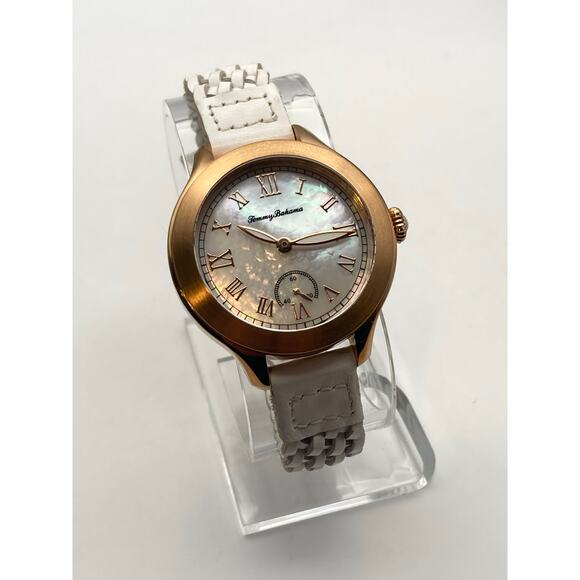 Tommy Bahama Womens Watch 36mm MOP Face New Battery WR 3ATM All Stainless Steel - Picture 4 of 13